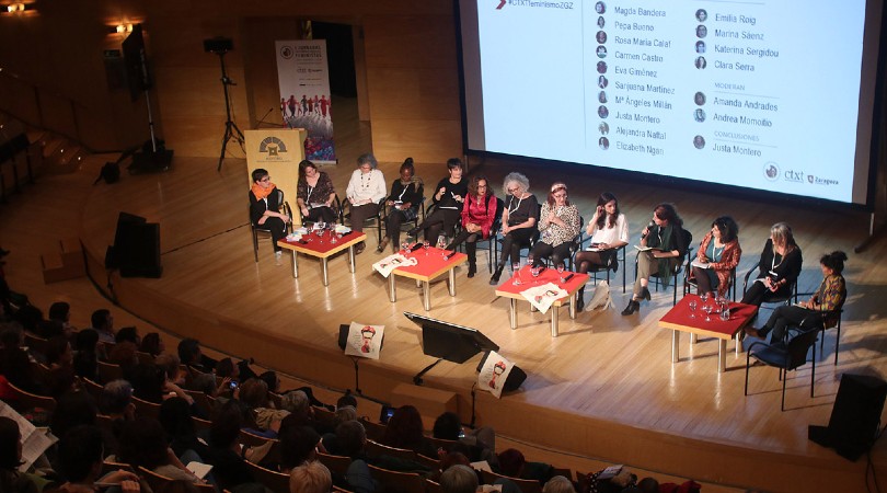 Mesa final del I Congreso Feminista organizado por CTXT en Zaragoza a finales de 2018