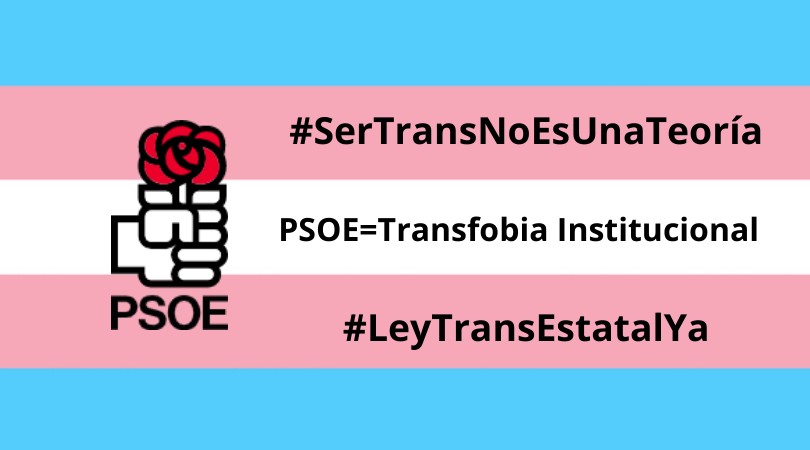 Más de 200 colectivos firman una carta dirigida al PSOE exigiendo la Ley Trans