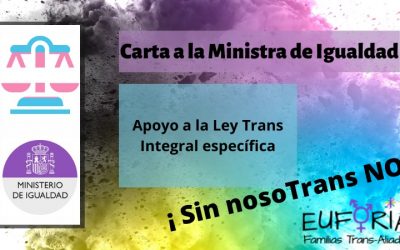 Carta a la Ministra de Igualdad: Apoyo a la Ley Trans Integral específica