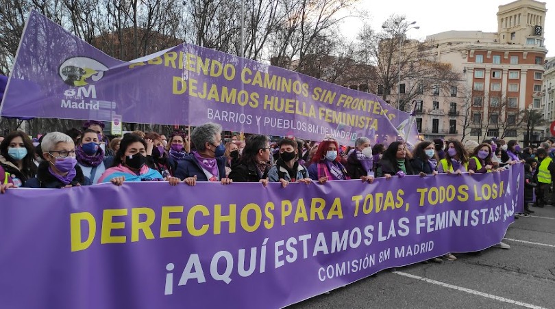 El 8M rebautiza la plaza de Colón como la Plaza de la Revolución Feminista
