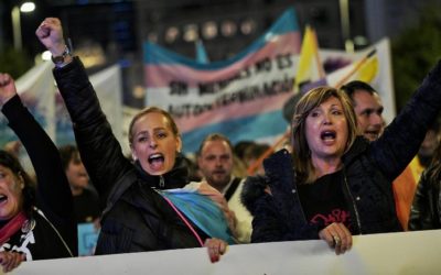 Manifestación contra los recortes a la Ley Trans