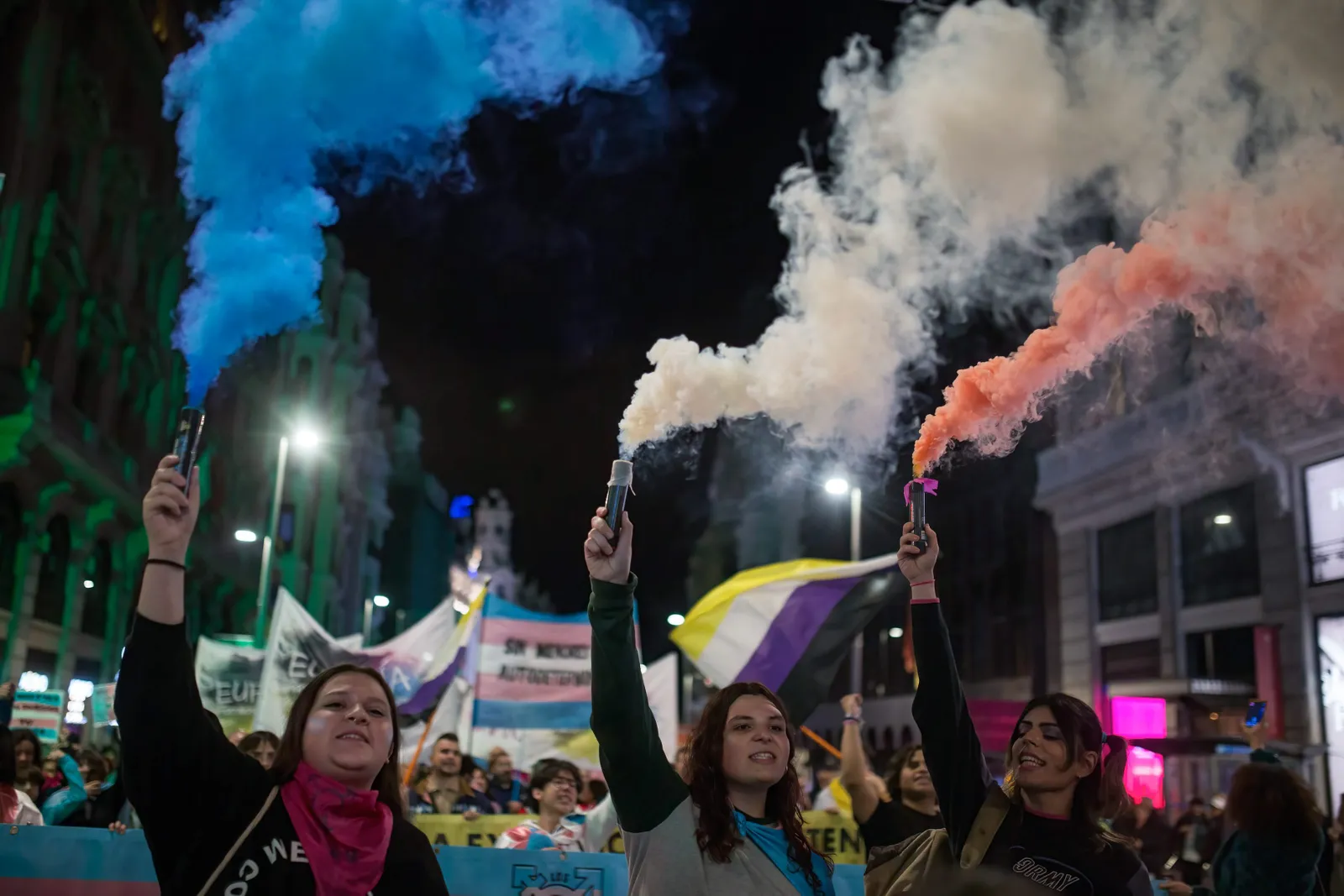Manifestación por una Ley trans sin recortes y para todes el pasado 12 de noviembre en Madrid. Las protestas reunieron a manifestantes en otras 16 ciudades. LUIS SOTO / SOPA IMAGES/SIPA USA / CORDON PRESS