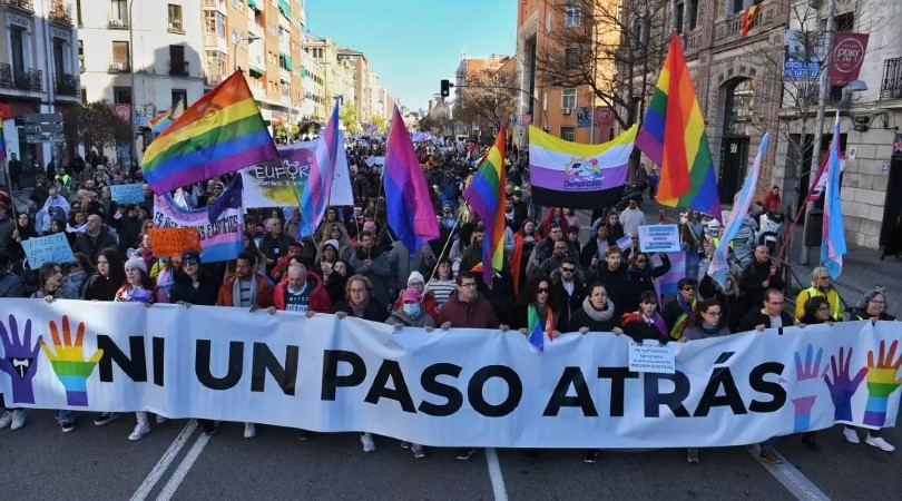 Manifestación en defensa de los derechos trans el 17 de diciembre de 2023. Fernando Sánchez. Europa Press